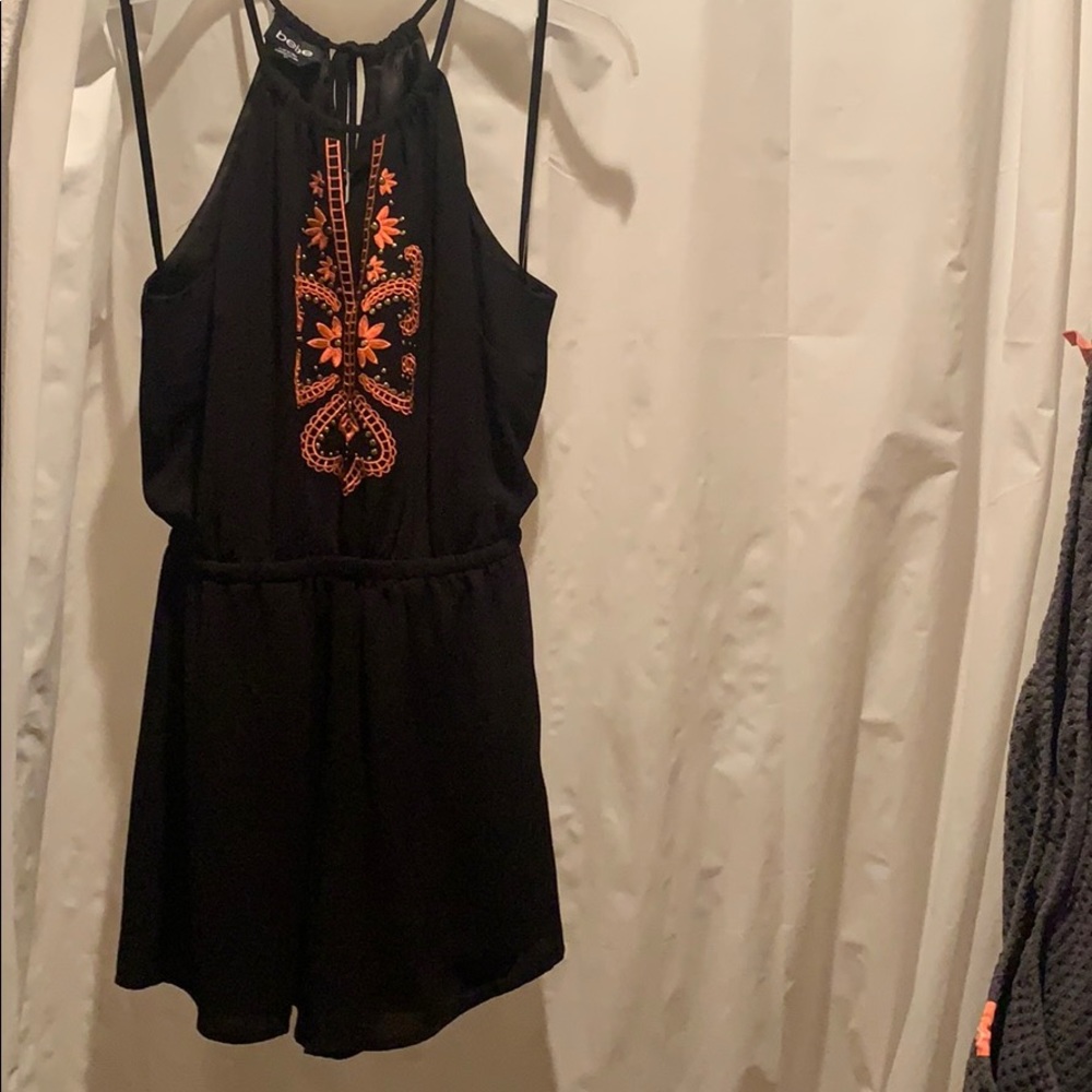 Bebe black crepe romper